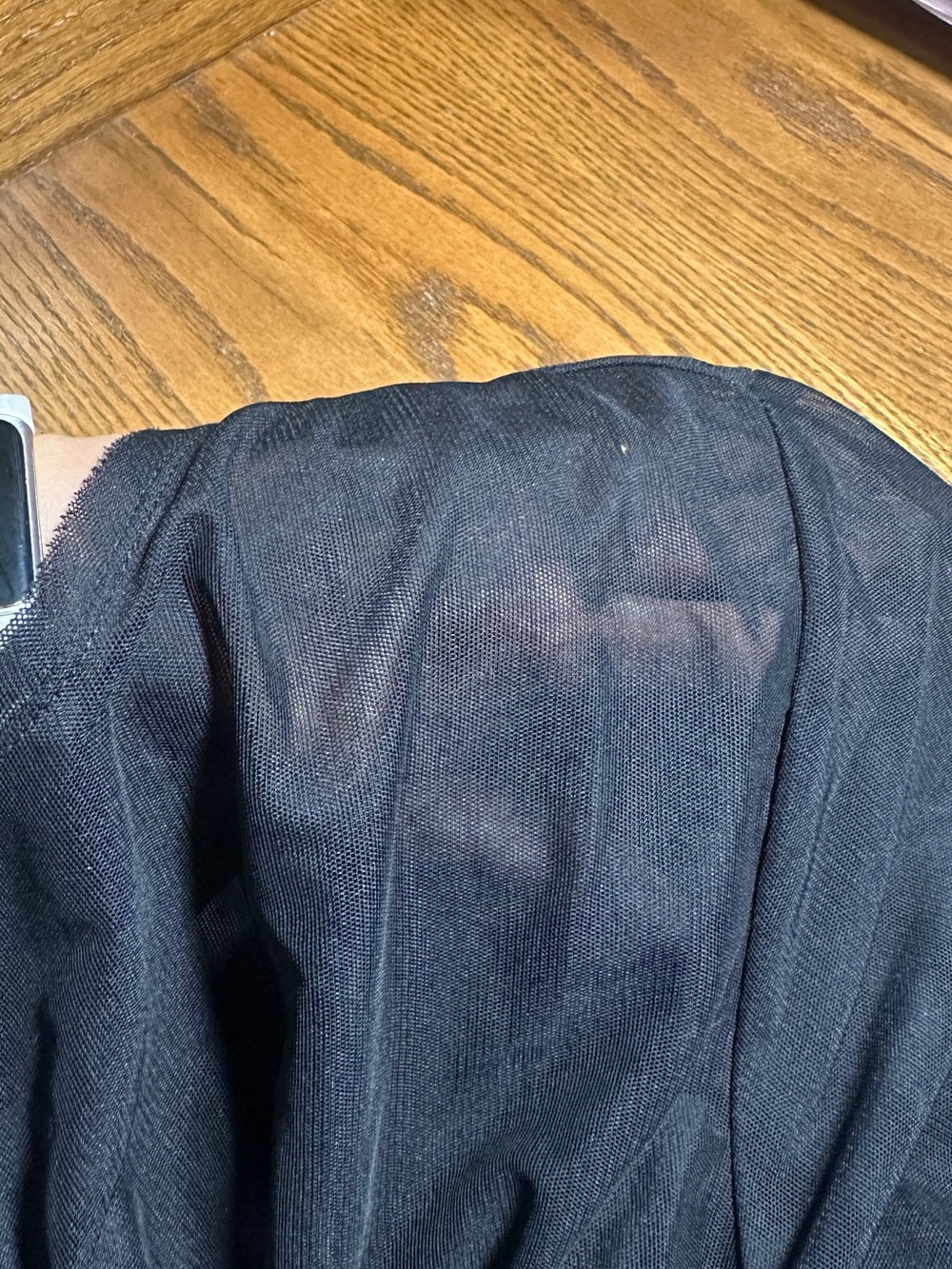 A’nue Ligne Black Sheer Long-Sleeve Blouse XL - Picture 9 of 9